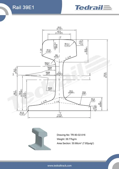Rail Profile 39e1 (BS80A) Manufactured According European Standard En 13674